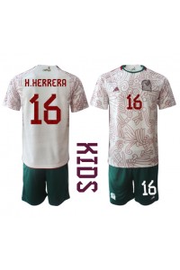 Fotbalové Dres Mexiko Hector Herrera #16 Dětské Venkovní Oblečení MS 2022 Krátký Rukáv (+ trenýrky)